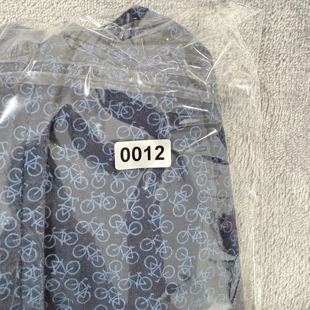Abercrombie & Fitch Muscle Fit Shirt Mens Medium Blue Bicycle Print LS ID1396